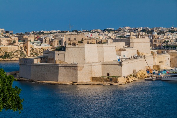 Die Festung Fort St. Angelo in Birgu auf Malta